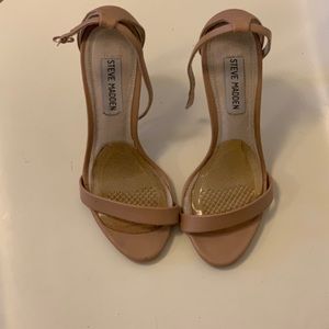 Steve Madden ankle wrap nude heel sandals